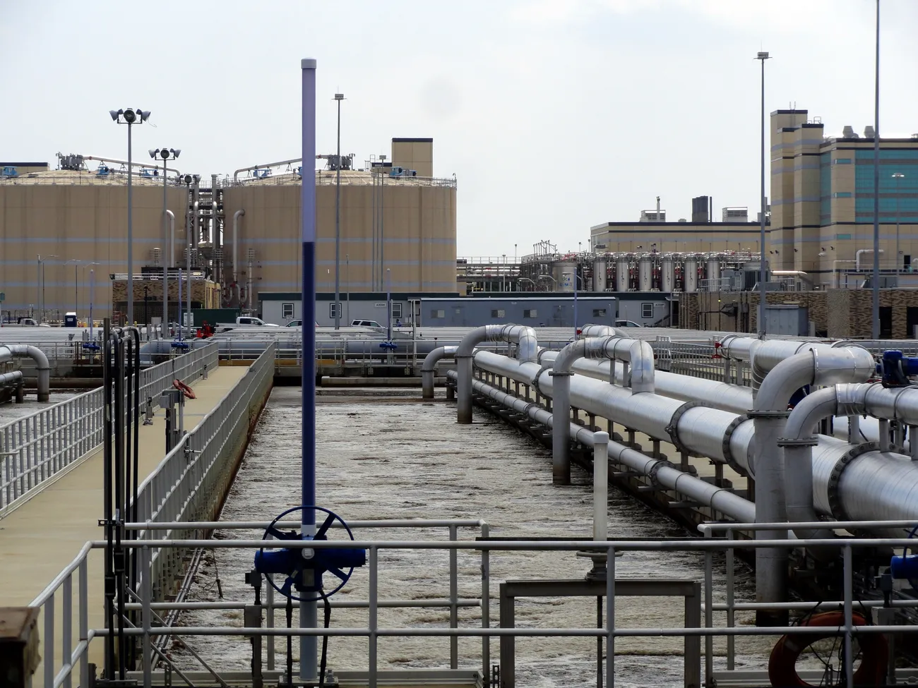 Secondary treatment reactors in operation